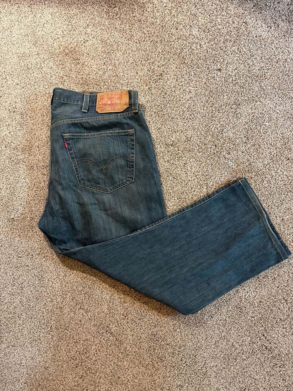 Levi's 501 Original Fit Men's Jeans Button Fly Blue Denim Size 38x30⁠